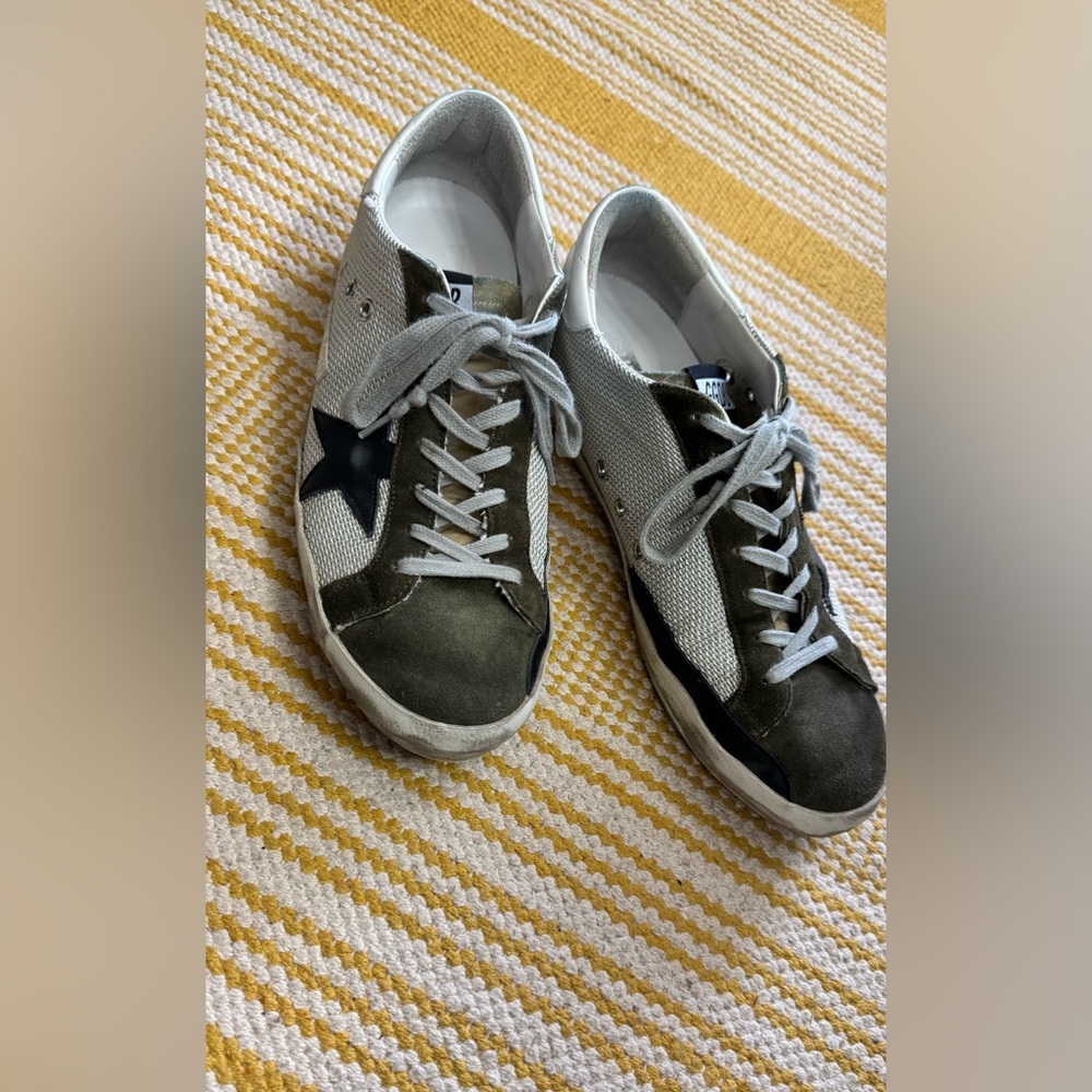 Golden Goose Green and White Men's Sneakers - Picture 2 of 8